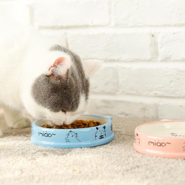 

yili wholesale pet products ceramic bowl non-slip cat cartoon dog basin cute rice bowls & feeders