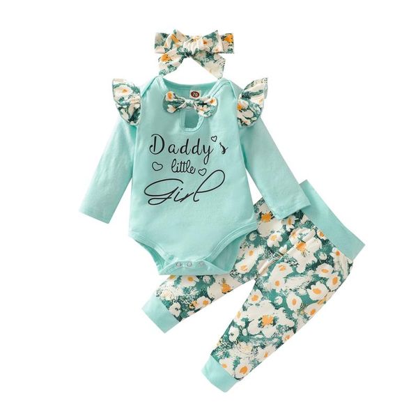 

clothing sets 2021-07-15 lioraitiin 0-24m born baby girl 3pcs autumn set long sleeve letter printed romper pants outfit, White