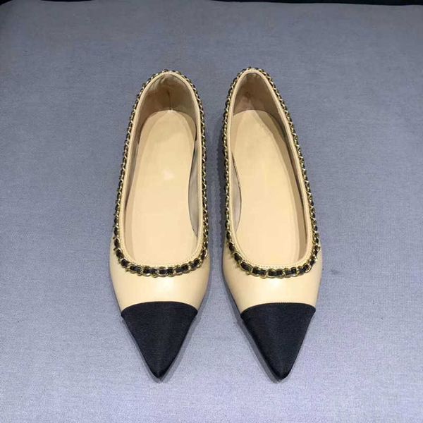 

high version xiaoxiang c family low daily flat shoes sheep black xiangjia pointed sole single for women