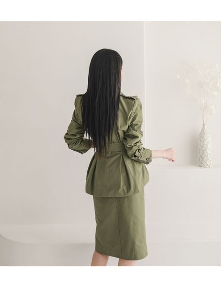 

two piece dress new skirt suits full sleeve zip coat +temperament slim high waist skirts solid casual vintage 2 pieces set 3v0s, White