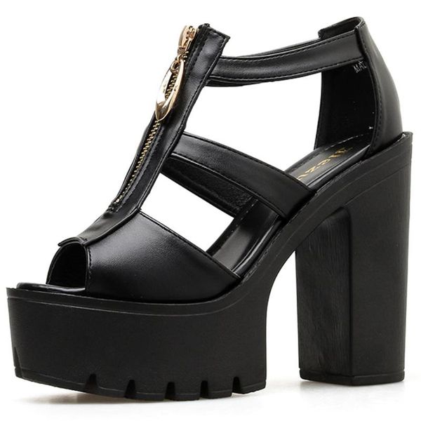 

dress shoes karin brand design fashion leisure women metal decoration summer black high heels square thick heel big size 39