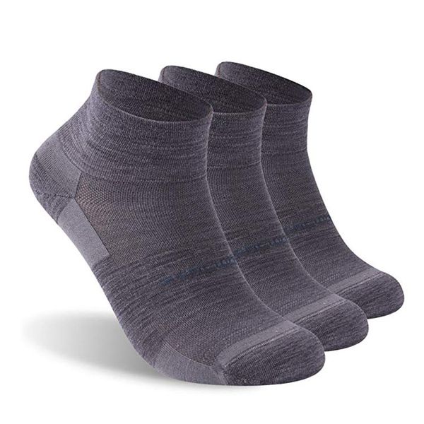 

3 pairs athletic running sos zealwood merino wool anti-blister cushion hiking sos, Black