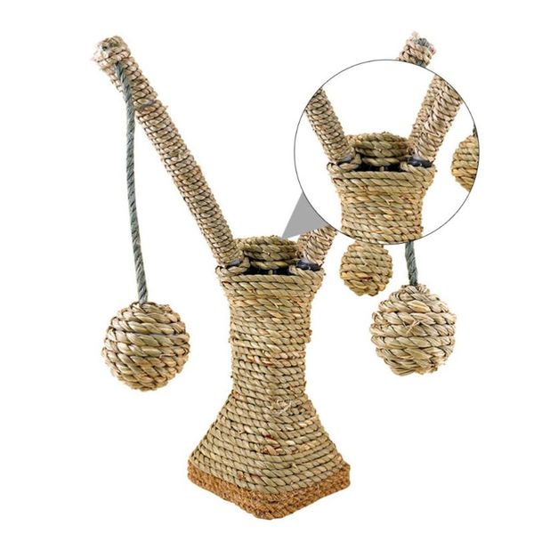 

cat toys creative tree branch pattern scratching toy sisal claw grinding (khaki)