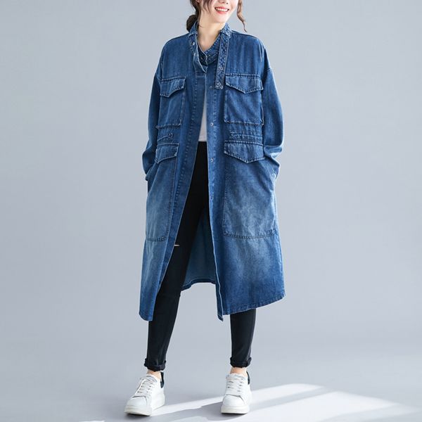 

women's trench coats window jacket female denim, casual wdbreaker mid-length to autumn and wter sd7c, Tan;black