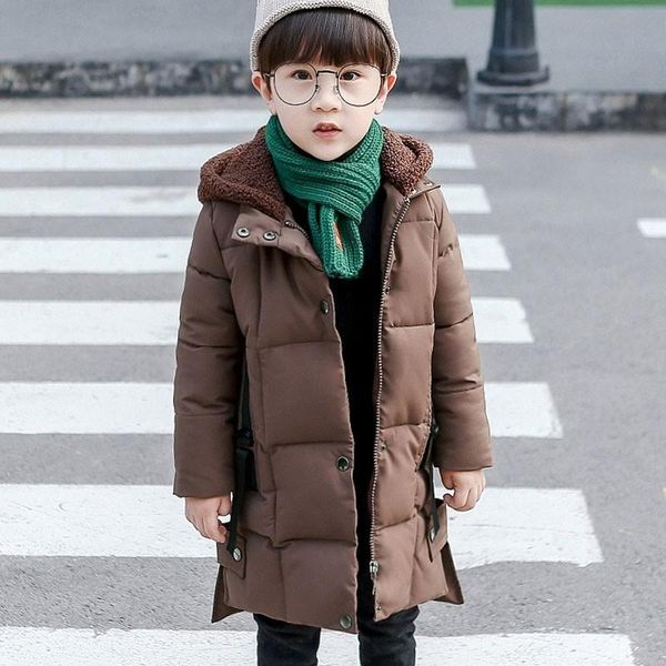 

coat kids fashion 2021 winter coats clothes children hooded cotton long jacket baby big boy outerwear warm clothing, Blue;gray