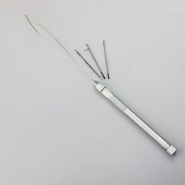 

other hair extensions wholesale- multifunctional aluminum handle hook loop threader micro rings/tubes applicator 1pcs/pack for cold fusion e, Black;brown