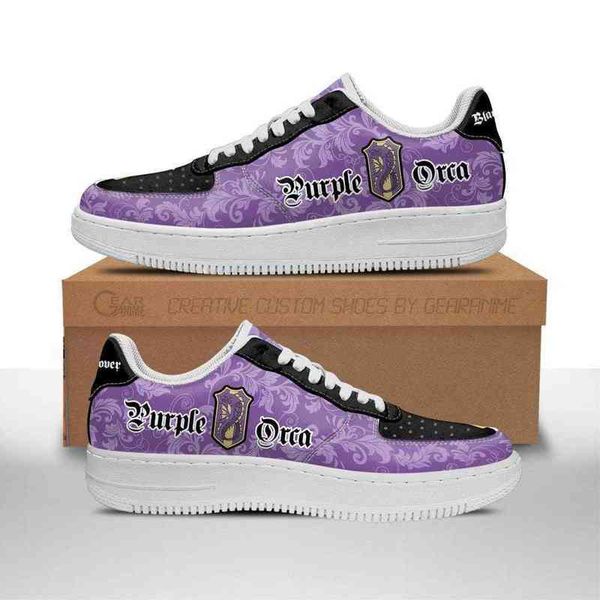 

diy anime sho black clover magic knights squad purple orca sneakers casual running sport walking lightweight tennis