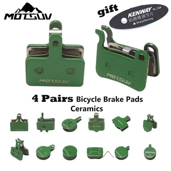 

bike brakes 4 pairs ceramics bicycle brake pads hydraulic disc pad for mountain bikes cycling accessories+disc adjustment piece