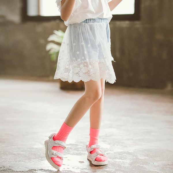 

skirts fashion kids for girls fringed lace side straight jean big stitching tutu children clothing