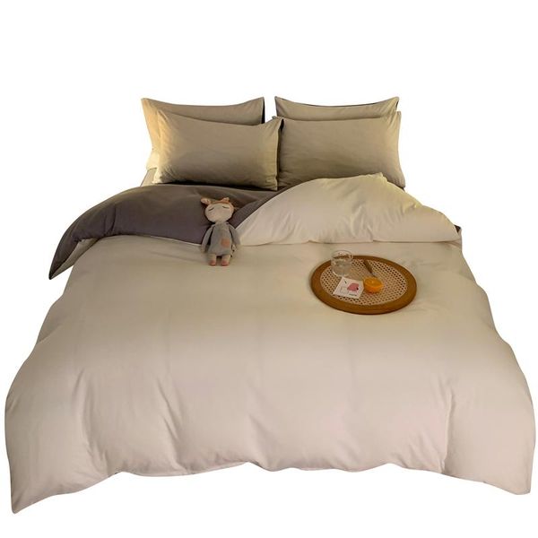 

bedding sets ins cotton home set simple solid duvetcover&2pcs pillowcase&1sheet sleeping comfortable b5