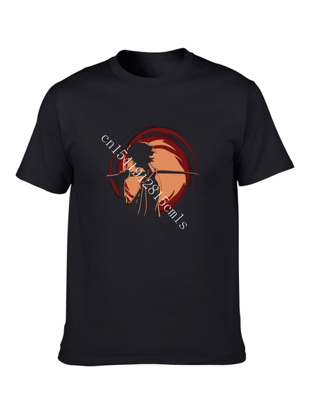 

men's t-shirts japanese character group cartoon samurai 100% cotton t-shirt casual fashion campus hip hop harajuku super large, White;black