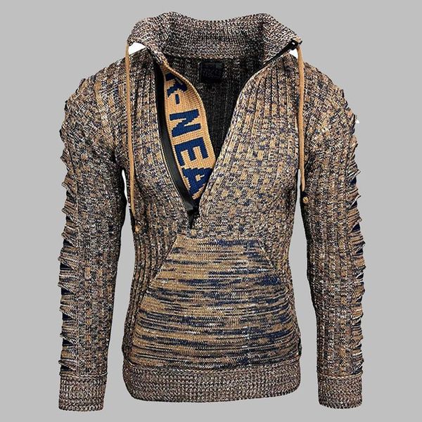 

men's sweaters winter sweater fashion high street pullover men letter printing half zipper knitting year sweatercoat, White;black