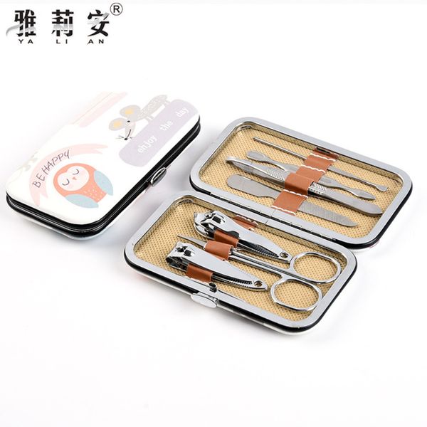 

steel stainless 7-piece nail clippers pedicure manicure tool set