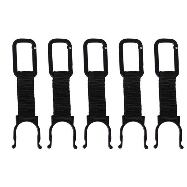 

cords, slings and webbing 5x outdoor water bottle hook clip holder buckle hiking carabiners black color