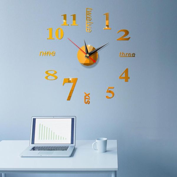 

wall clocks los fick clock modern design living room decor home decoration self-adhesive diy large acrylic art