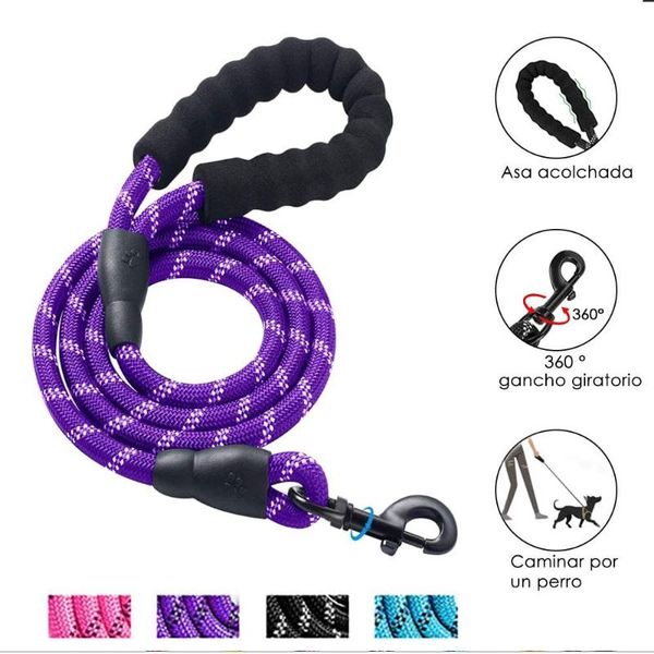 

dog collars & leashes leash 150cm with soft padded safety control handle high reflective threads training walking strong pulling large