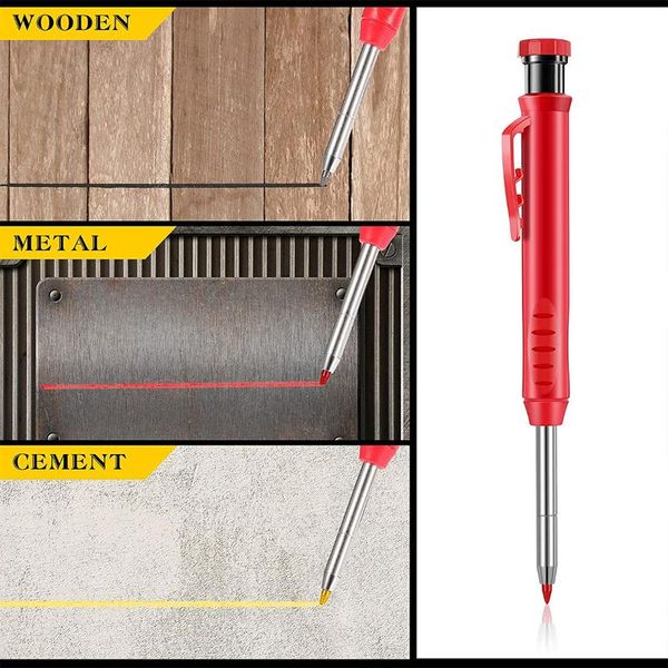 

professional hand tool sets solid carpenter pencil with 18 refill leads built-in sharpener wood flooring marker deep hole mechanical woodwor