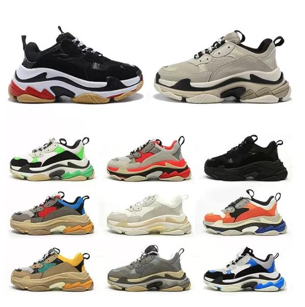 

triple-s designer luxury kids runner dad shoes low triple s youth clear clean sole bottom paris platform boys girls jogging flat black yello