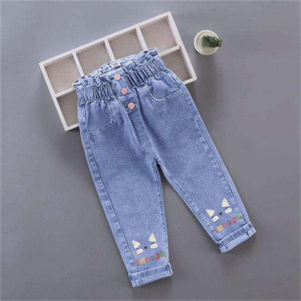 

2022 autumn new products childrens trousers small and medium-sized girls denim fashion childrens pants single pants, Blue