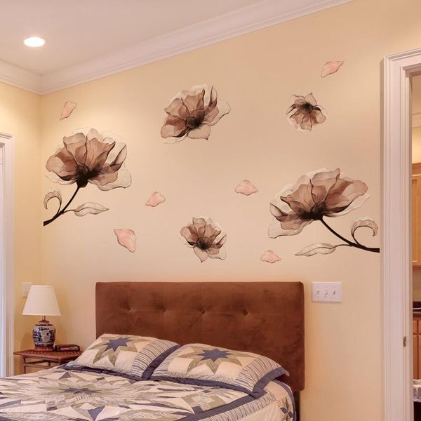 

wall stickers [shijuehezi] flowers diy plants decals for house living room kids bedroom children nursery kitchen decoration