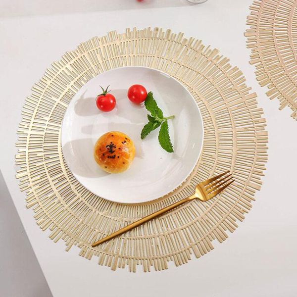 

mats & pads pvc round shape hollow heat insulation placemat creative household kitchen dining tabler decor coffee mat tableware pad