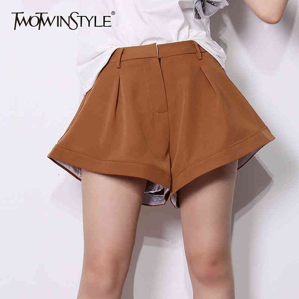

black patchwork short for women high waist loose pleated drawstring shorts female summer clothing fashion tide 210428, White;black