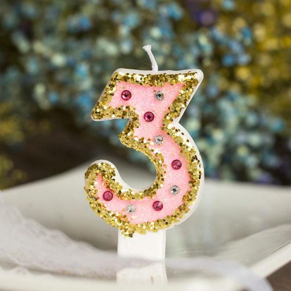 

other event & party supplies baby shower candles ers birthday cake ddecor rhinestones shiny gold sequins children's day wedding dessert