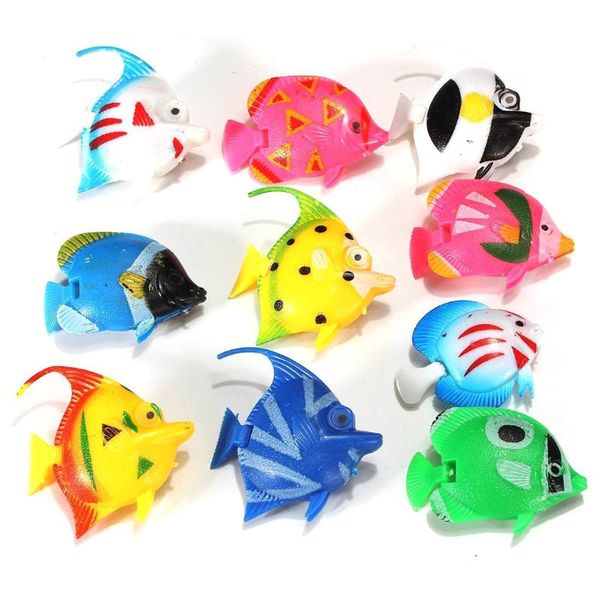 

decorations 10 pcs plastic small fake fish for aquarium decoration