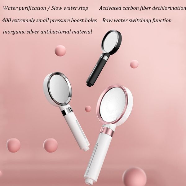 

original xiaomi youpin dechlorination booster mirror beauty shower head hose set activated carbon fiber antibacterial material