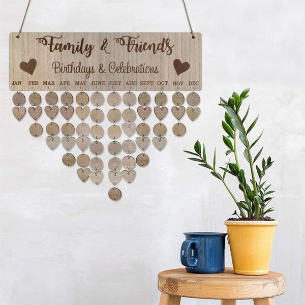 

decorative objects & figurines wood diy friend family birthday reminder calender board ply plaque sign home decor calendar hanging decoratio