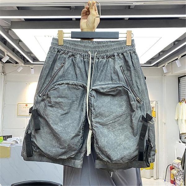 

men's shorts and women's street zipper large pocket loose summer tooling casual sports pants, White;black