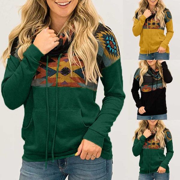 

fashion hoodies 2021 women's patchwork sun totem printed sweater, Black