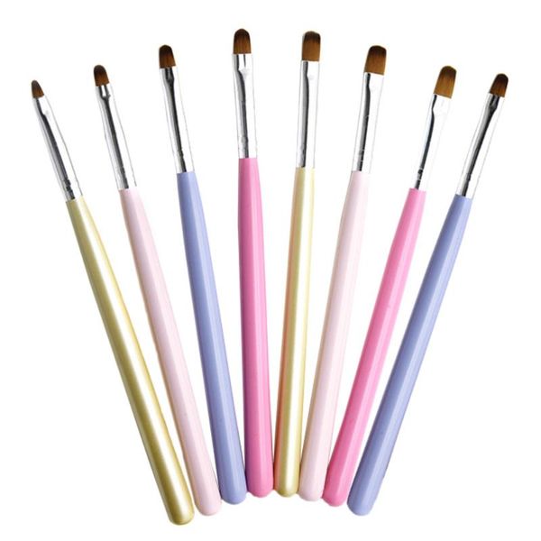 

nail brushes 8pcs liquid manicure painting drawing diy art tools, Yellow