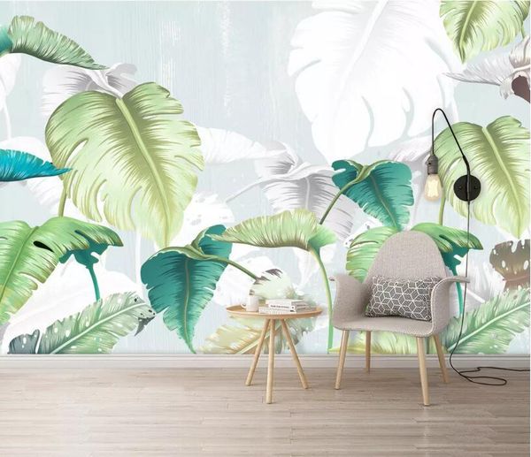 

wallpapers bacal custom 3d wallpaper mural children's room background wall tropical rain forest banana leaf el bedside paper