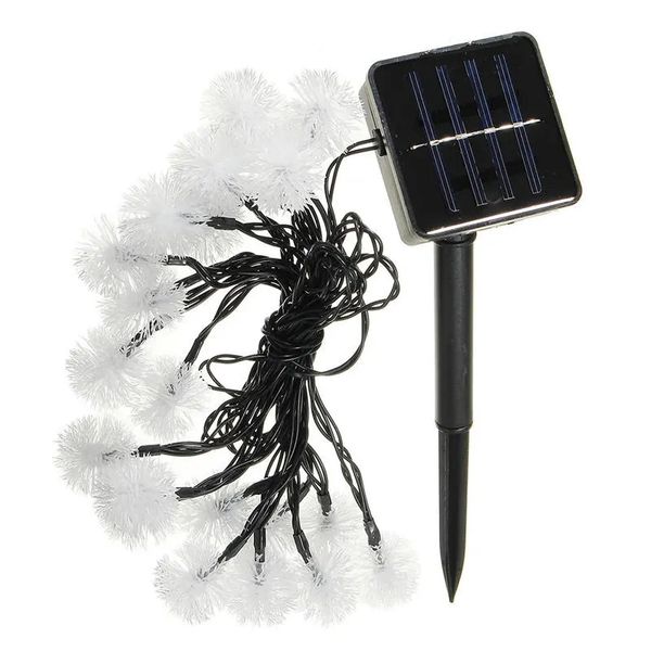 

5m 20led dandelion ball solar christmas party decor outdoor fairy string light lamp - blue