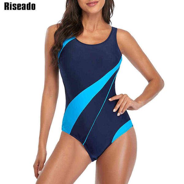 

riseado sport swimwear women one piece swimsuit new racerback women's bodysuit patchwork bathing suit competitive beachwear, White;black