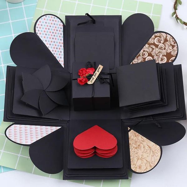 

gift wrap surprise explosion box diy handmade scrapbook po wedding for valentine christmas boxes