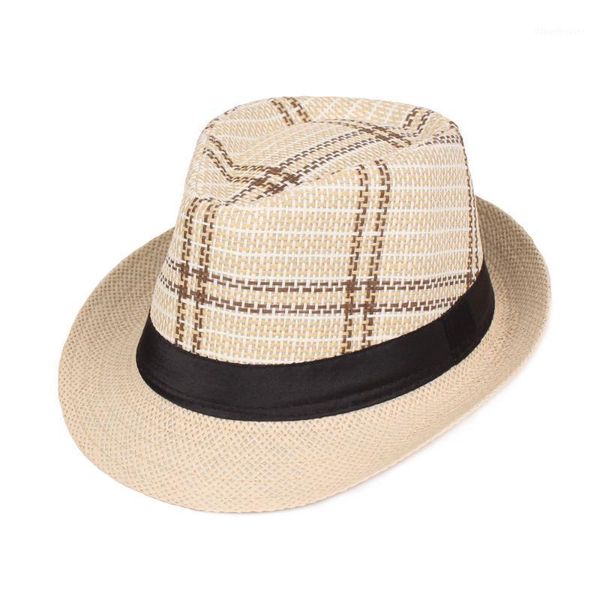 

2020 summer sun hats men straw hats vintage beach panama chapeu feminino fedoras jazz hat1, Blue;gray