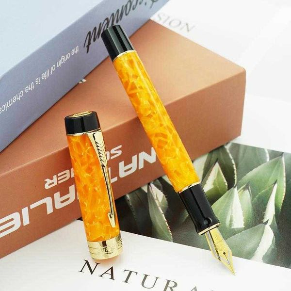 

100 centennial orange rin jinhao fountain pen clip ef/f/m/bent nib with converter writing busins office gift ink pens