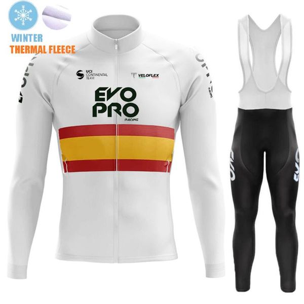

evopro team spanish cycling jersey set clothing suit mens long sleeve mtb bike road pants bib ropa ciclismo racing sets, Black;blue