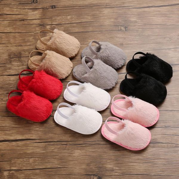 

first walkers baby girls moccasins princess shoes faux fur soft soles lovely sweet anti-slip casual fashion shl079