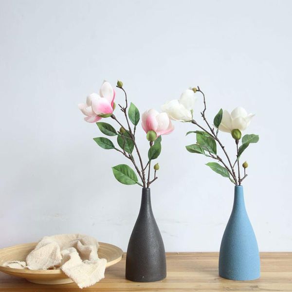 

decorative flowers & wreaths artificial silk orchid magnolia bouquet 42cm fake flower branch for wedding decorate home decoration party acce