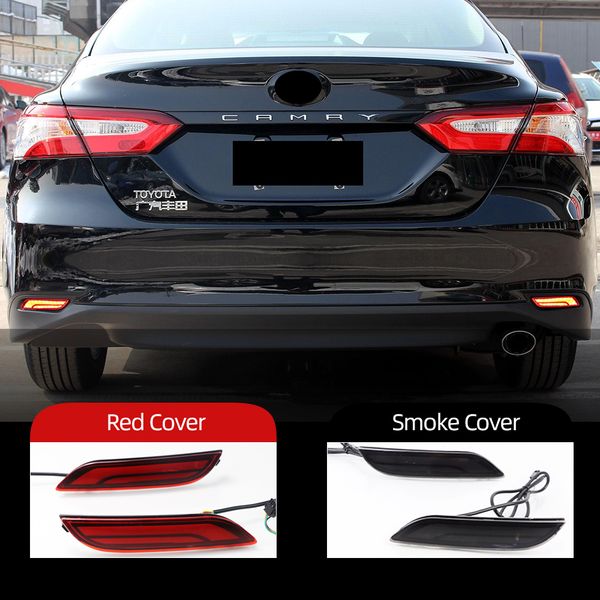 

2pcs led reflector for toyota camry 2018 2019 2020 rear bumper tail light turn signal lamp rear fog lamp plug and play