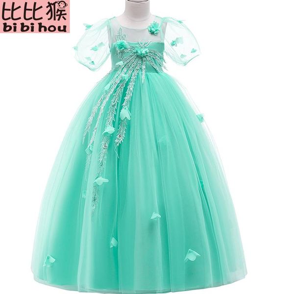 

girl's dresses girls christmas dress children lace wedding birthday party tulle princess kids for anniversaire licorne dres, Red;yellow