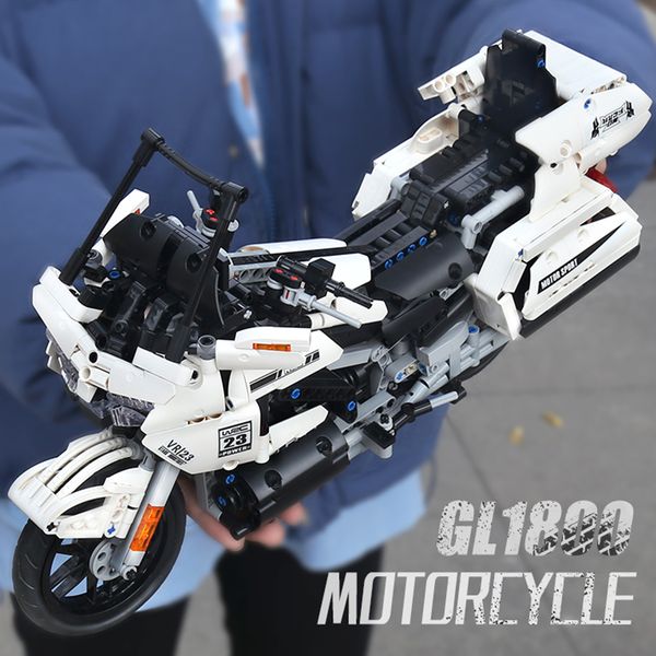 

the gold wing gl1800 1:12 motorcycle building blocks mould king 23001 high-tech car model bricks children education christmas gifts birthday