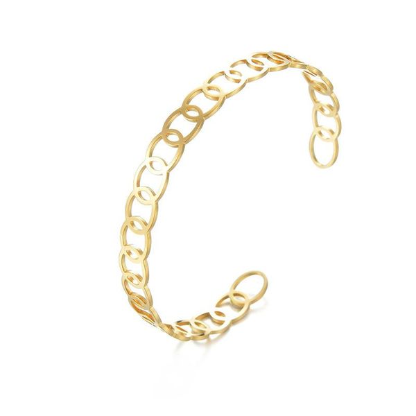 

bangle bridal jewelry for women accessories luxury hollow out multi round cuff bracelets men bijoux fashion stanless steel open, Black