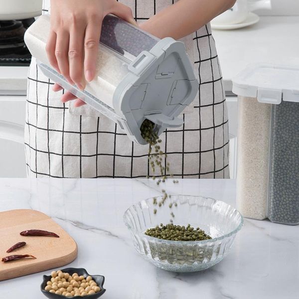 

sealed transparent coarse cereals storage tank container 4-grid wide mouth bottle large capacity kitchen bottles & jars