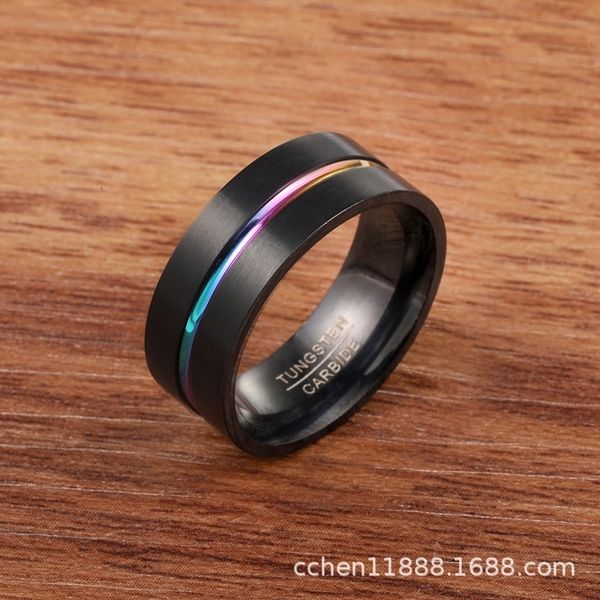 

FJQ fashion jewelry two color stainless ringwo band rings 's steel black room seven color for men titanium steel for men, Silver