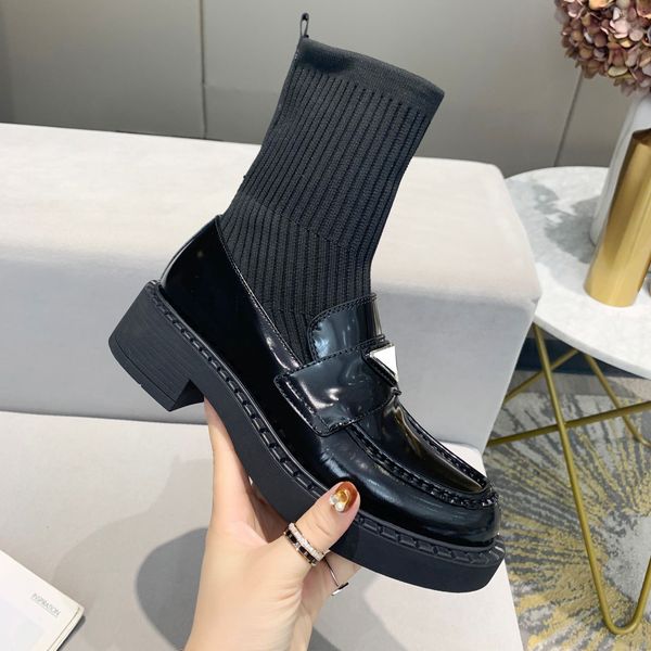 

designer womens boots pra sequined fashion genuine leather luxury elastic band size 34-40, Black