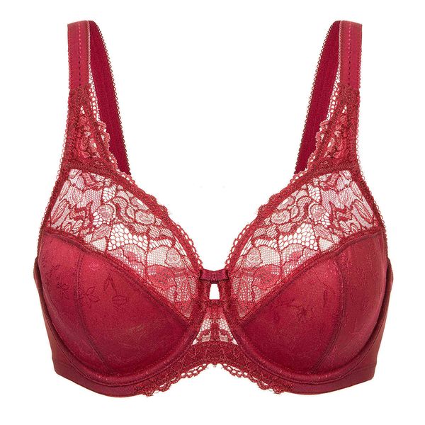 Beleza feminina Brais Lace Bra non acolchoado Minimizador Figura completa Underwire Bra 210623